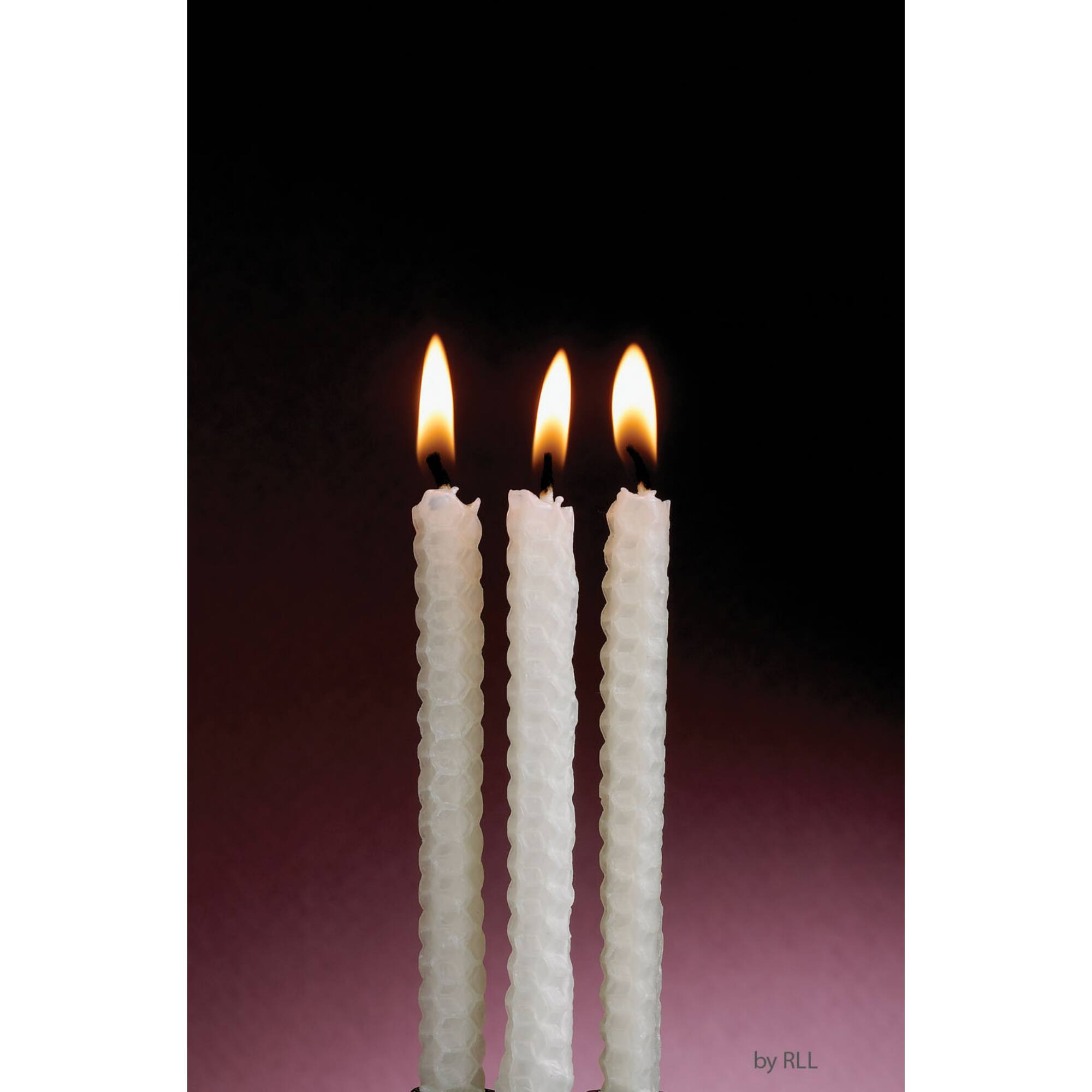 Alt View 1. Rite Lite - White Eco-Friendly Natural Beeswax Hanukkah Menorah Candles 4" - Ivory.