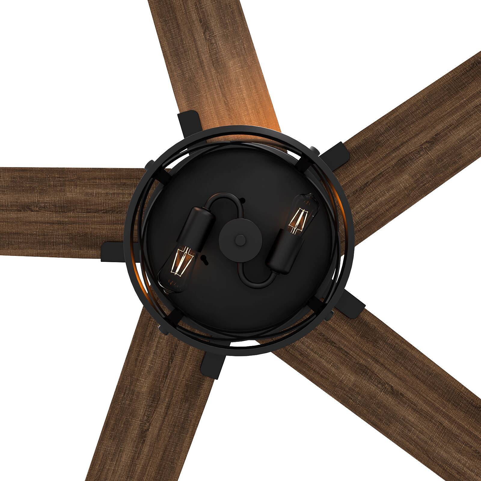 Alt View 7. Siljoy - 52-inch Modern Farmhouse Cage Flush Mount Fan with Light APP & Remote Control for Indoor Covered Patio - Matte Black.
