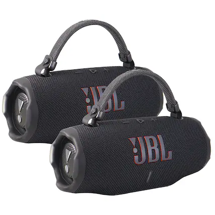 Front. JBL - 2x JBL Charge 6 Portable Waterproof Bluetooth Speaker (Black) - Black.