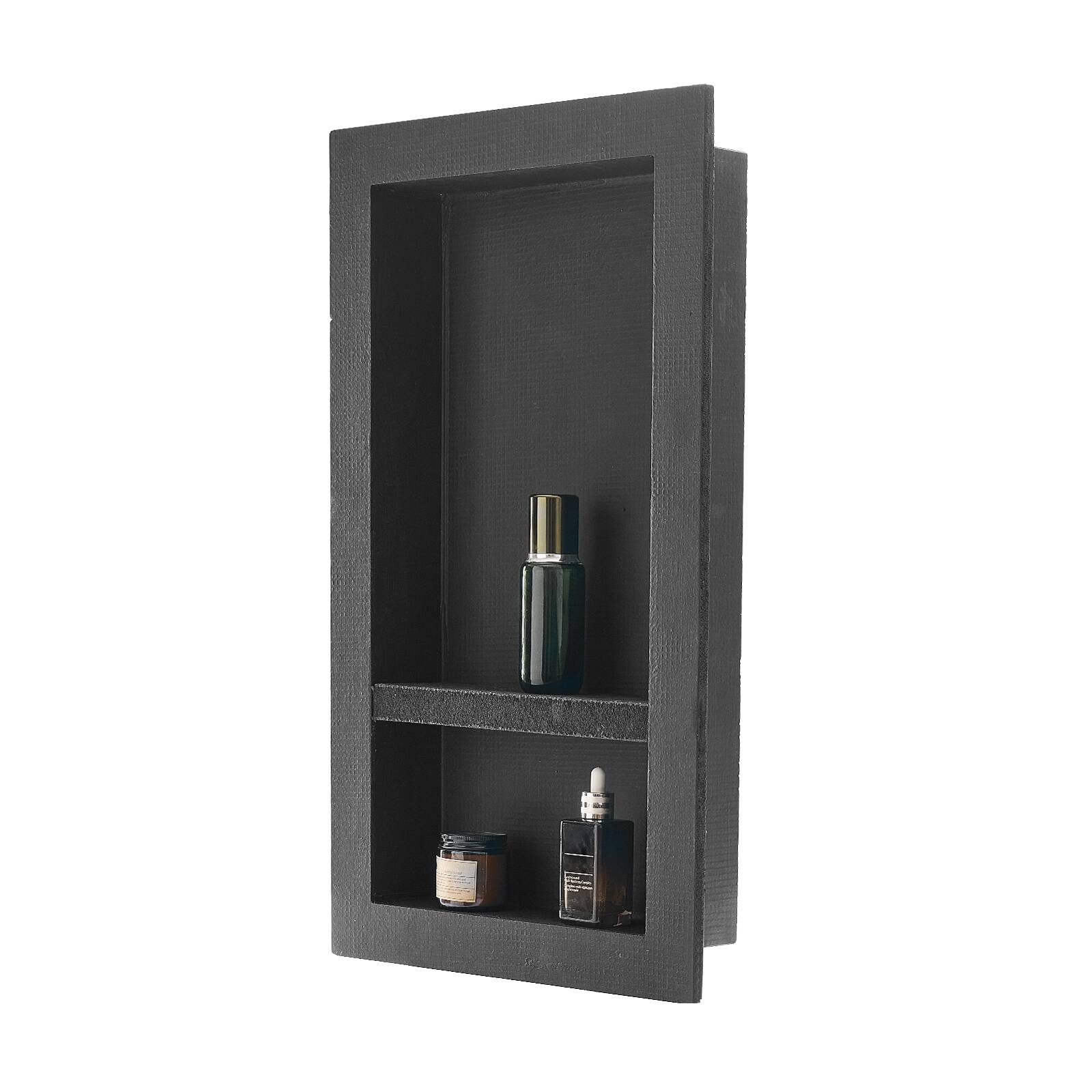 Alt View 5. VEVOR - Shower Niche, 16 x 28 x 4 inch Recessed Wall Niche with Movable Divider Shelf, Modern Soap & Shampoo Storage Organizer - Black.