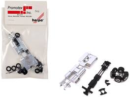 Chrome Chassis Kit for Kenworth or Peterbilt Cab 1/87 (HO) Plastic Model by Promotex - Black, White