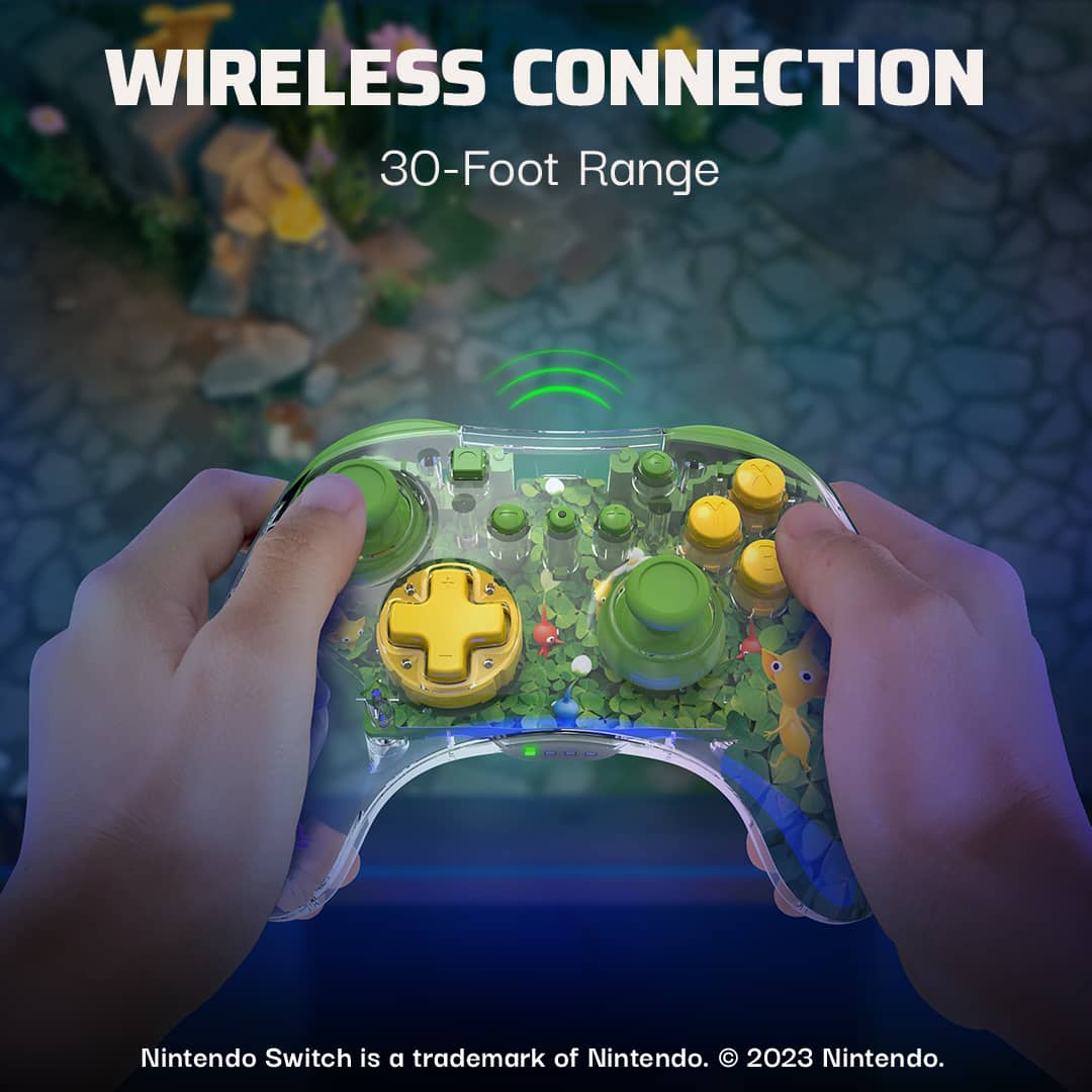 Wireless Connection 30-Foot Range + Nintendo Switch is a trademark of Nintendo. 2023 Nintendo.