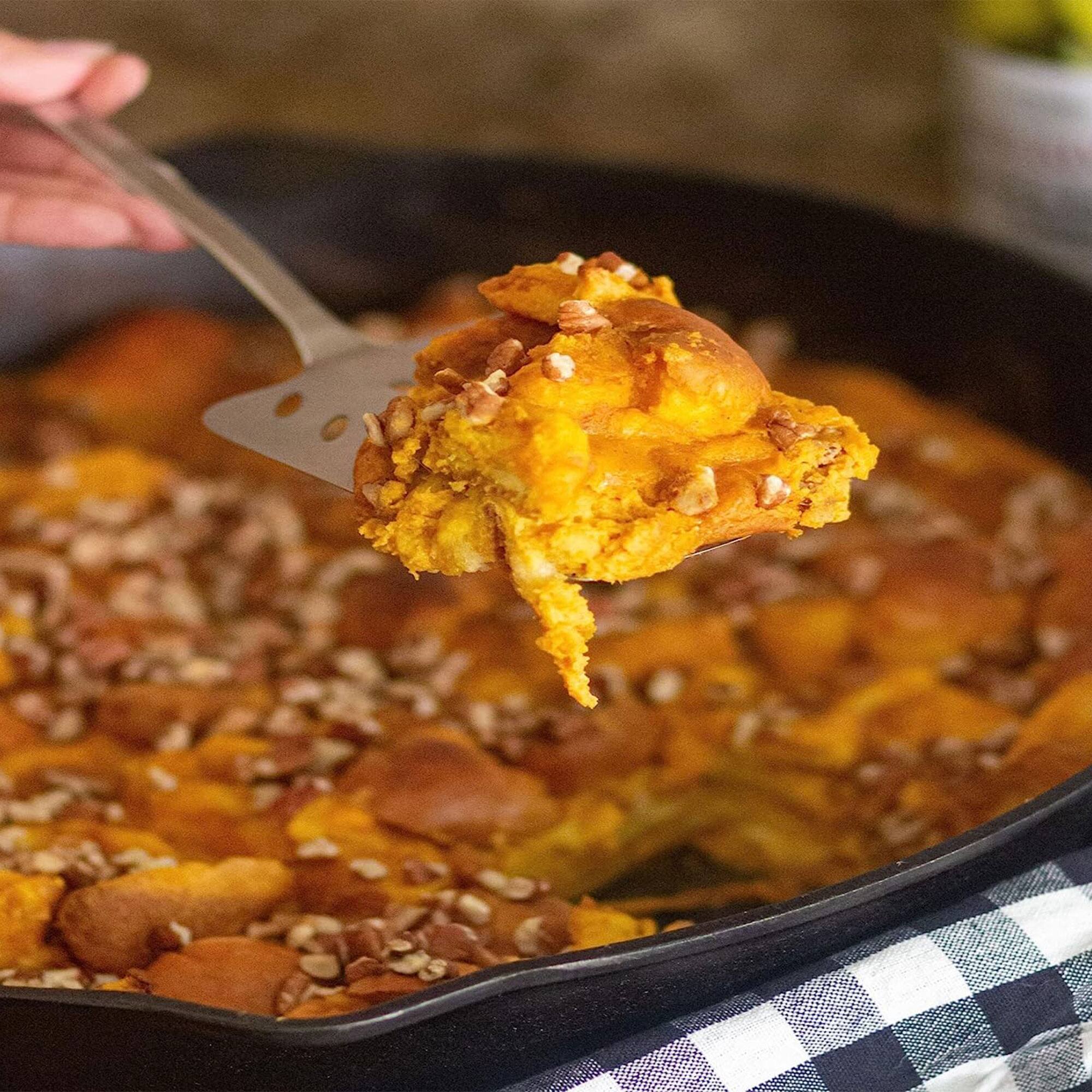 Alt View 8. Bayou Classic - Bayou Classic 16 Inch Double Handled Cast Iron Skillet with Pour Spouts, Black - Black.