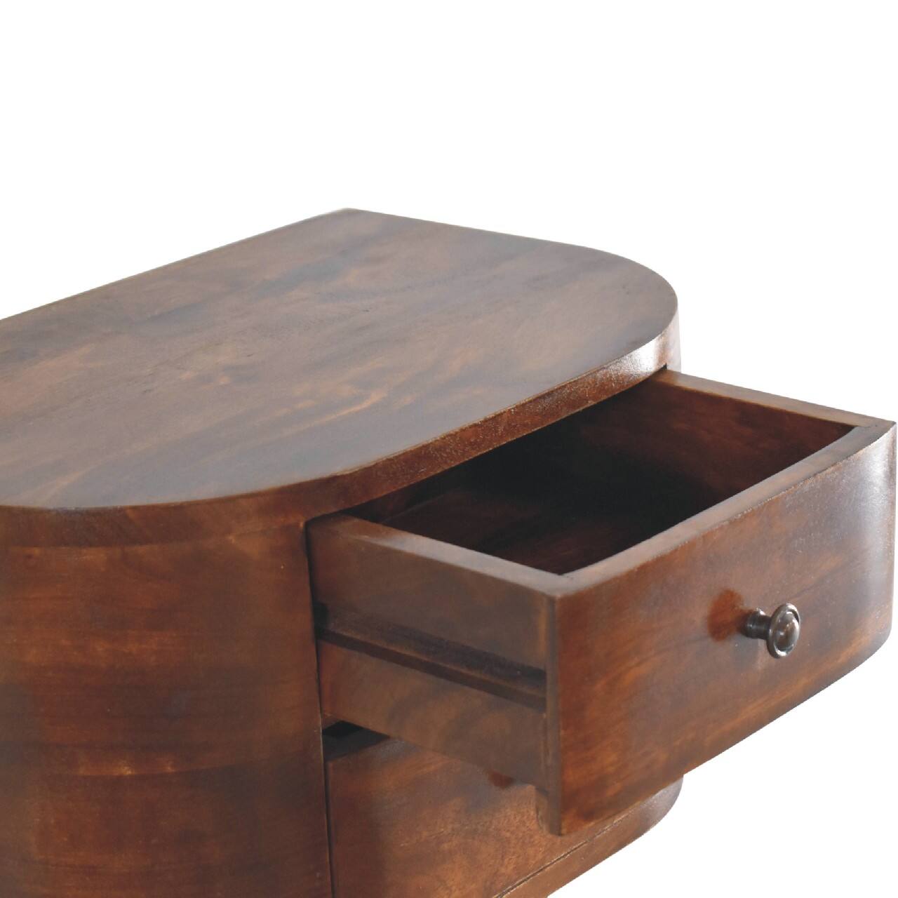 Alt View 2. Artisan Furniture - Artisan Furniture Solid Wood Lunar 2 Drawer Floating Nightstand, Darkk Brown - Chestnut.