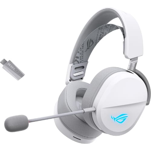 ASUS - ROG Pelta Wireless Gaming Headset, Tri-Mode BT/2.4GHz/USB-C, 70Hr Battery, White