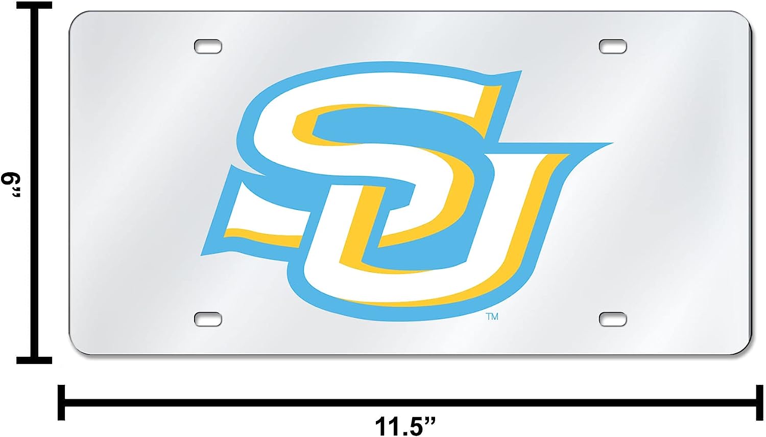 Alt View 3. Rico Industries - Southern University Jaguars Mirrored Laser Cut License Plate Laser Tag - Multi.