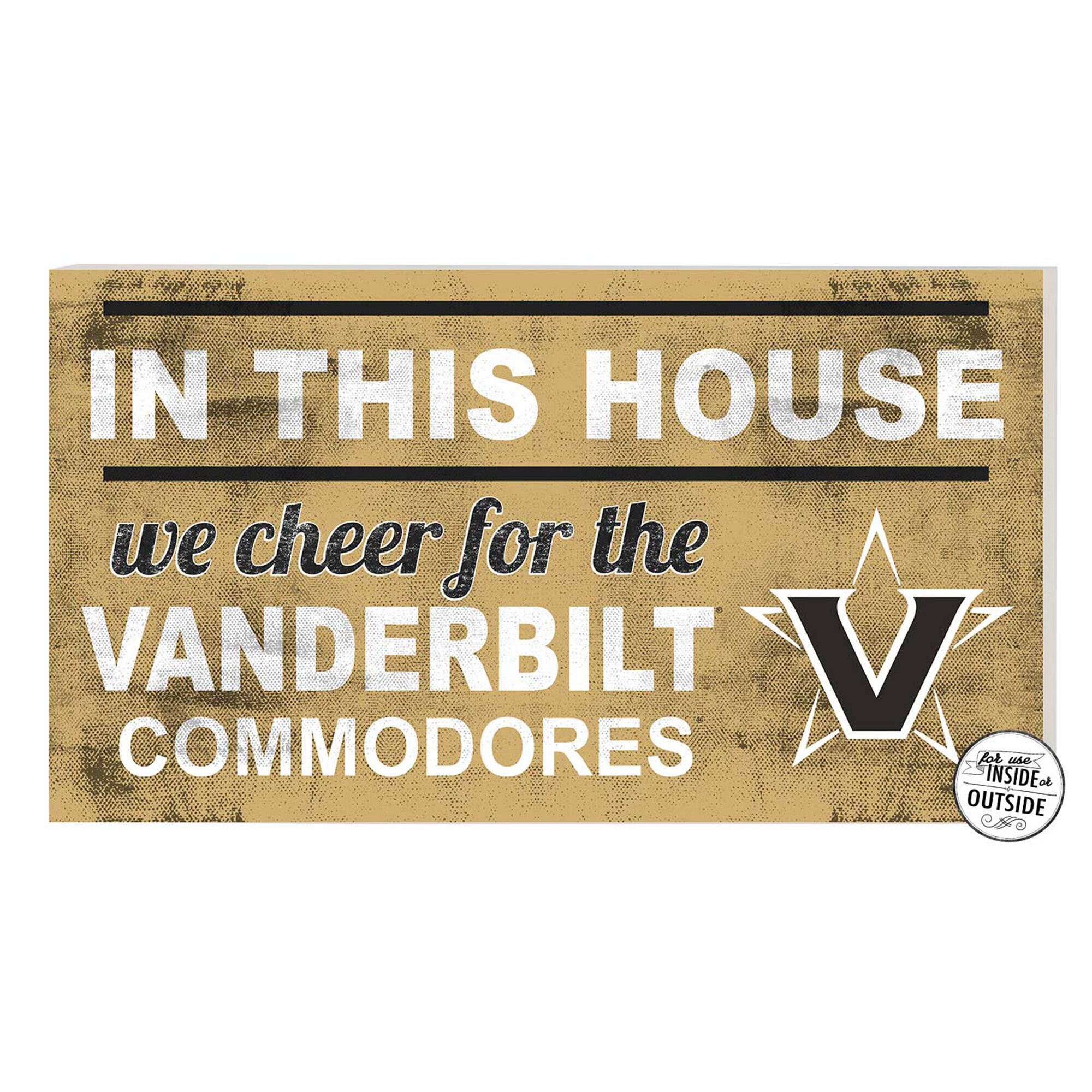 Gold Vanderbilt Commodores 11'' x 20'' Indoor/Outdoor In This House Sign