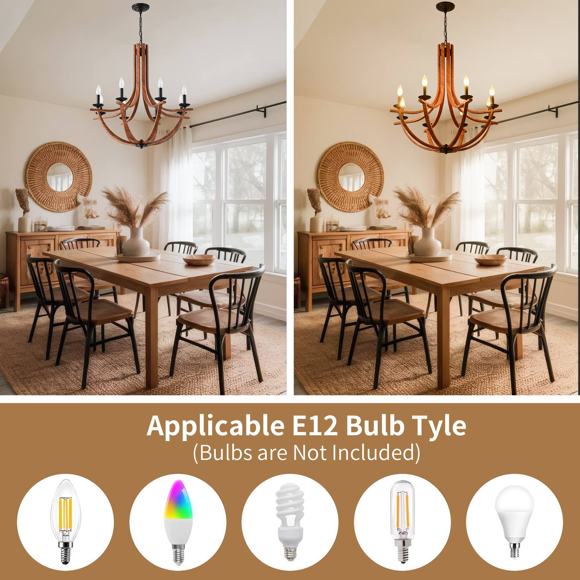 Applicable E12 Bulb Type (Bulbs are Not Included)