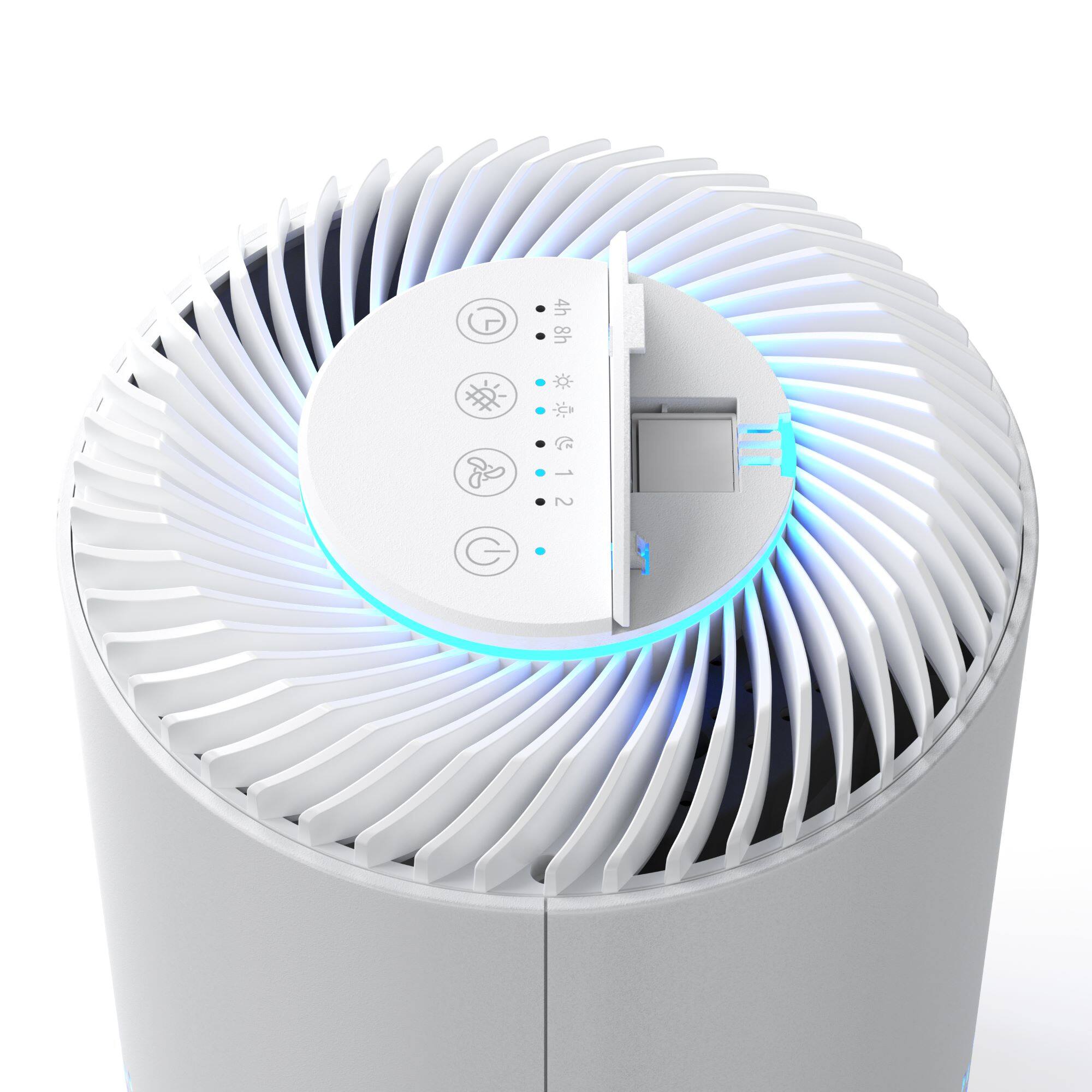 Angle. CRANE - Crane True HEPA Air Purifier, Up To 150Sq. Ft., With Aroma Tray - White.