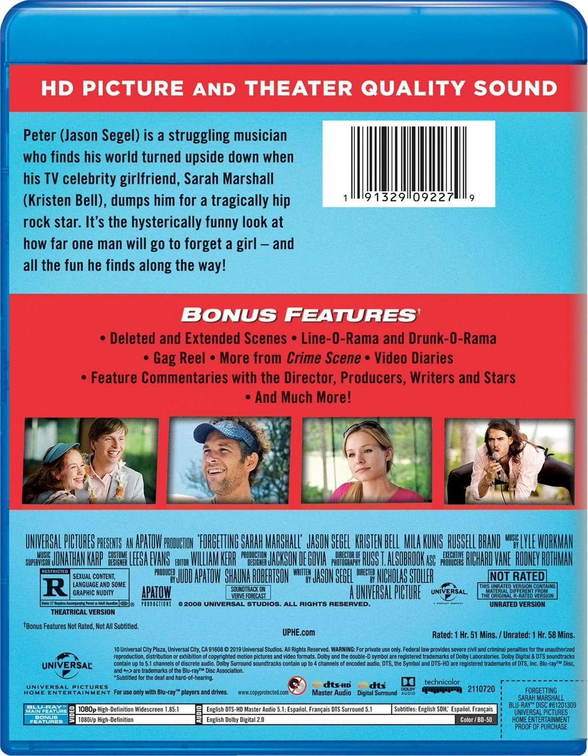 Back. Forgetting Sarah Marshall [Blu-ray].