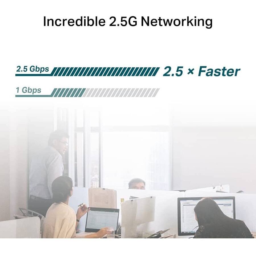 Incredible 2.5G Networking

2.5 Gbps  
2.5 x Faster

1 Gbps