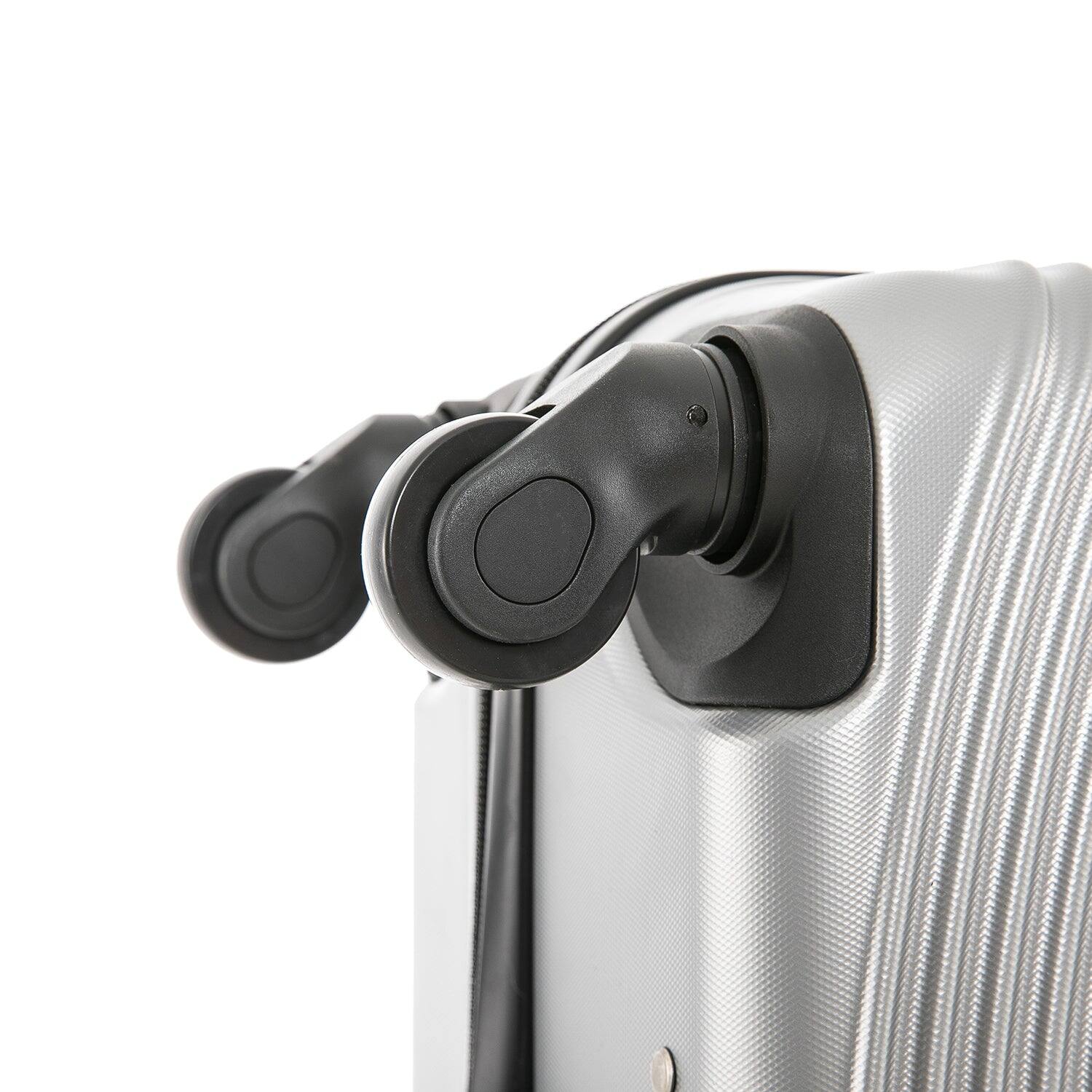 Alt View 3. DUKAP - Inception Lightweight Hardside Spinner 3 Piece Luggage Set  20"/24"/28" - SILVER.