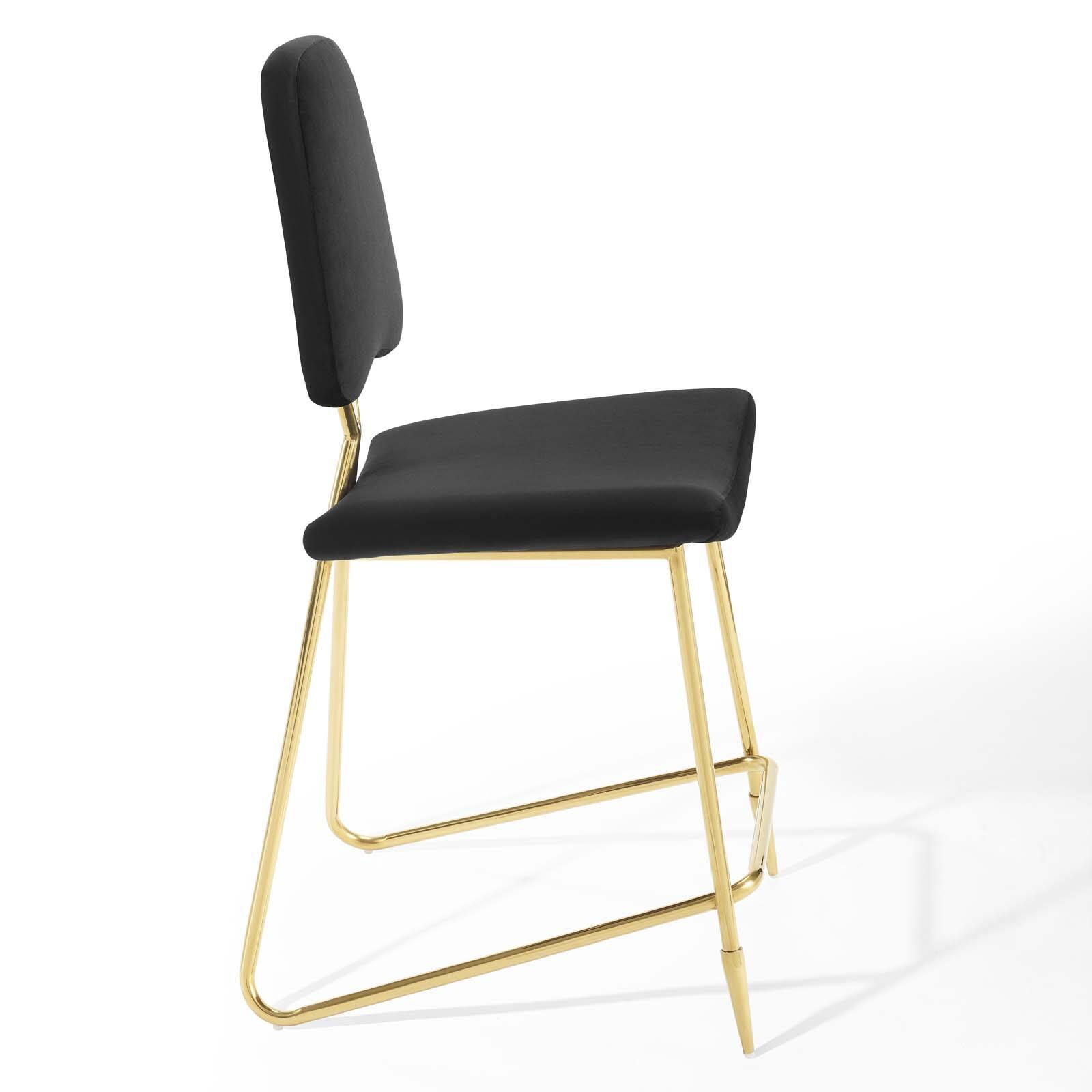 Alt View 2. Modway - Ponder Performance Velvet Counter Stool by Modway - Black.