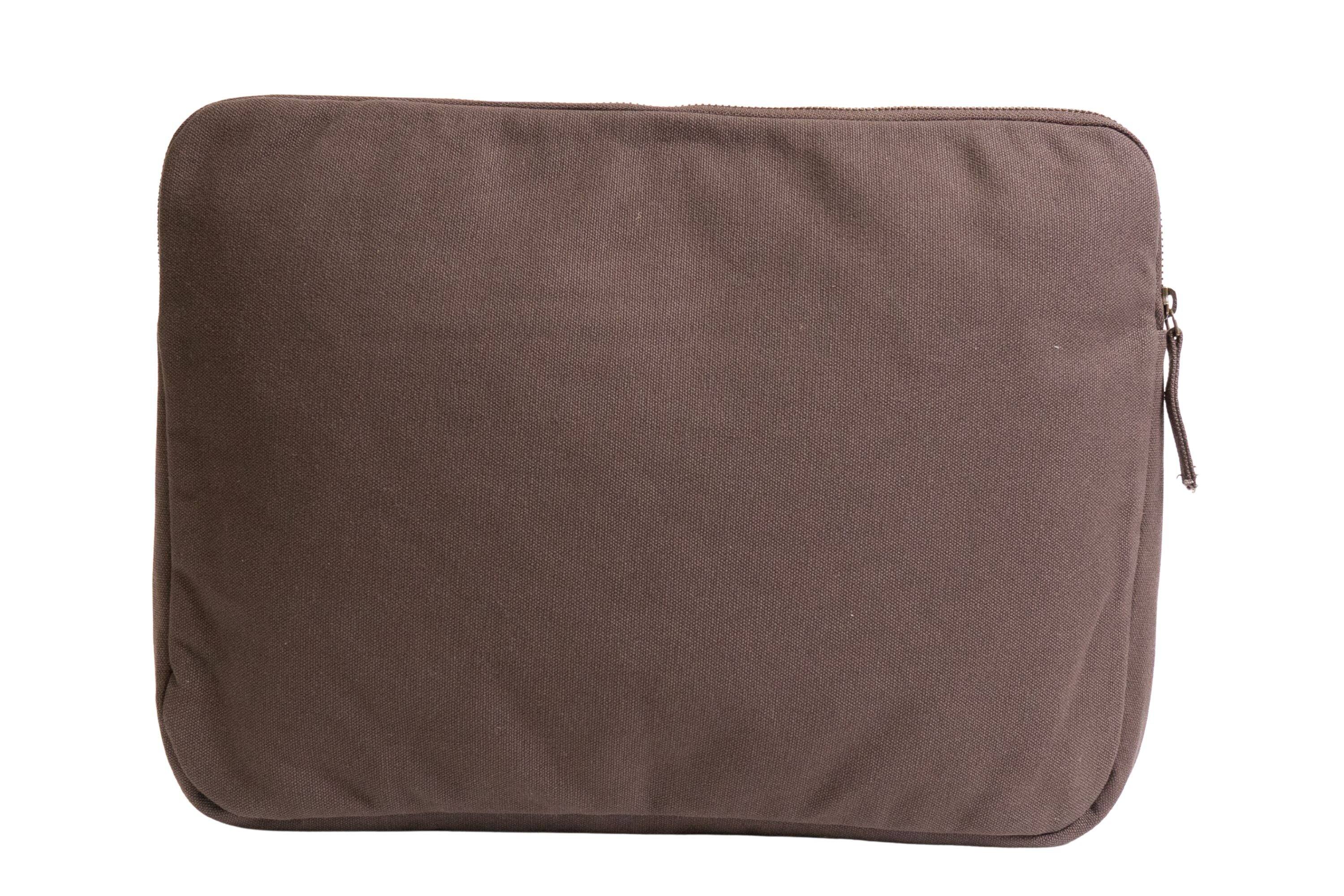 Back. Terra Thread - Organic Cotton Laptop Sleeve 15 inches - Chestnut Brown.