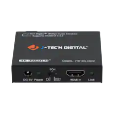J-Tech Digital 18Gbps Audio Extractor Supports 4K/60HZ 4:4:4 J-TECH DIGITAL 4K ULTRAHD MODEL: JTD18G-HSCH 5CH I DC 5V Power TV 2CH HDMI In Link