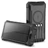 Alpha Digital - 20,000mAh Power Bank- Convenient 4 Built-in Cables & Wireless Charging - Black