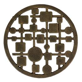 Zeckos - Cast Iron Circles & Squares Trivet – 8" Mid Century Modern Accent - Bronze
