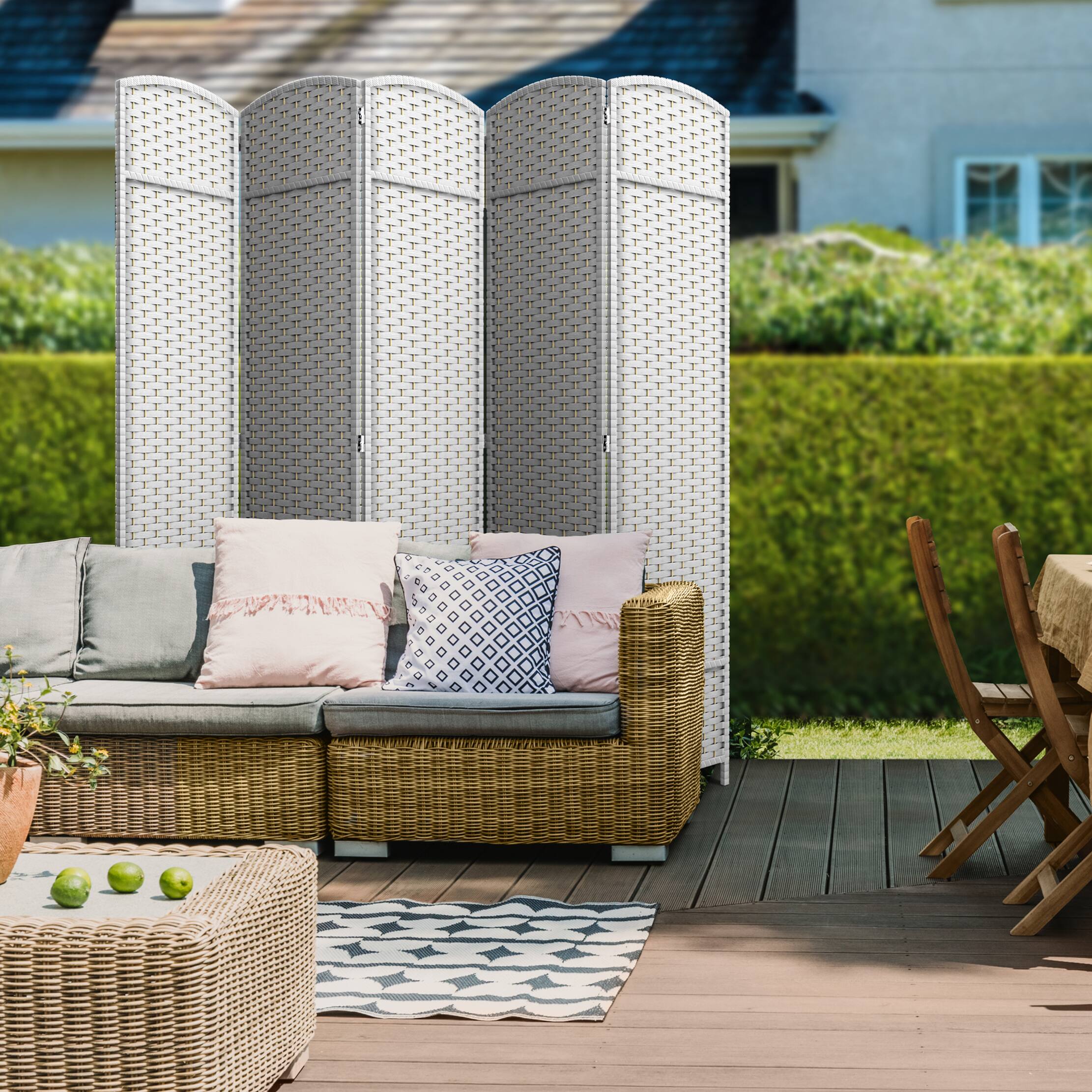 Alt View 4. Sorbus - Sorbus Extra Wide Double Hinged 5-Panels Partition Room Dividers, White - White.