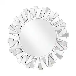 Elegant Decor - Sparkle 31.5 in. Contemporary Round Mirror - Clear