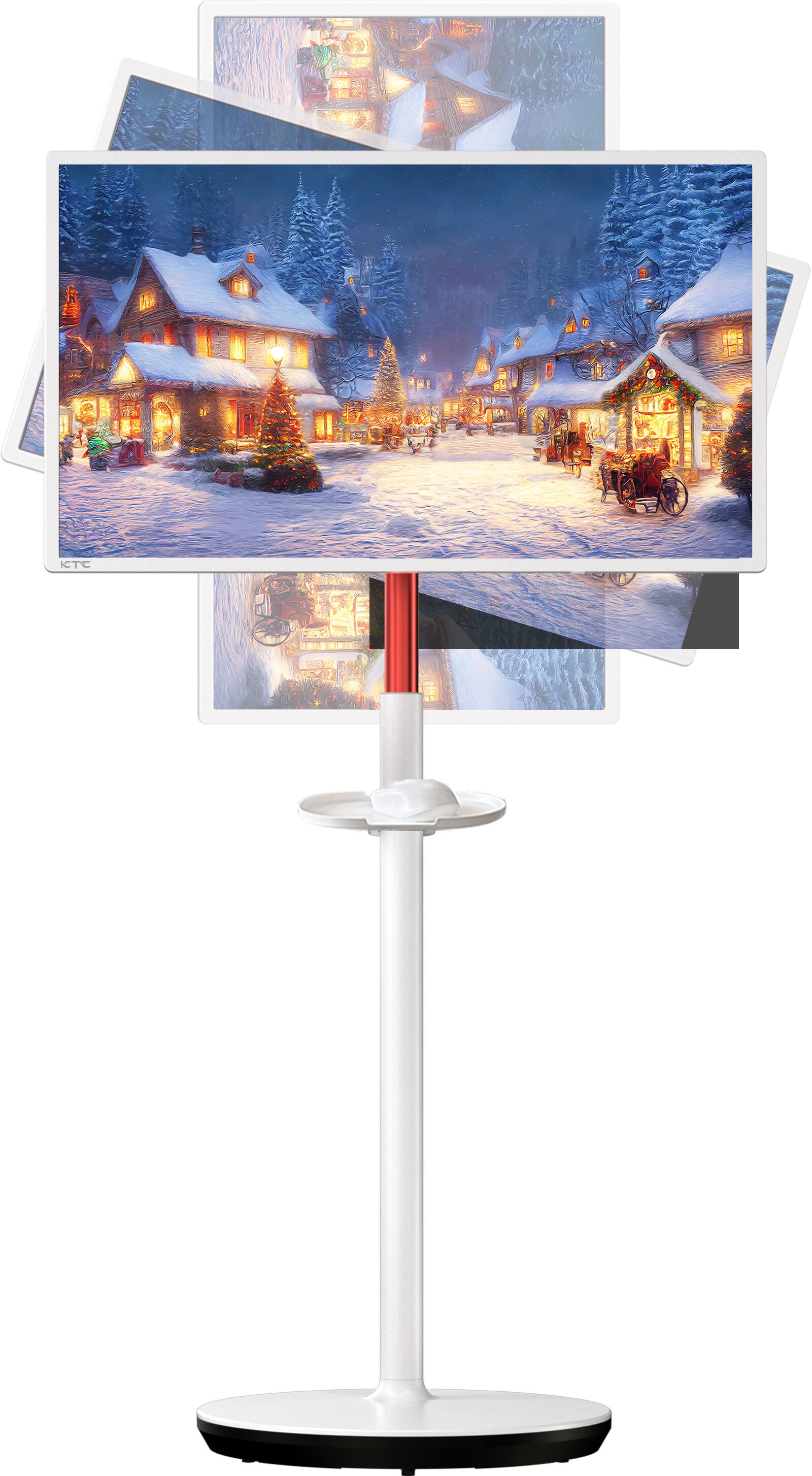 Angle. KTC - 32" 4K Touchscreen Portable Monitor with Full Swivel Rotation,  2160p UHD LCD, Google EDLA Certified with Android 13 - White.