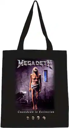 PopMarket - Megadeth - Rocksax - Megadeth - Countdown to Extinction - Eco-Friendly Tote Bag (Black) - Multicolor