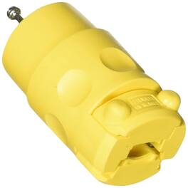 Leviton - Residential Nylon Ground/Straight Blade Connector 5-15R 18-12 AWG 2 Pole 3 Wire - Yellow