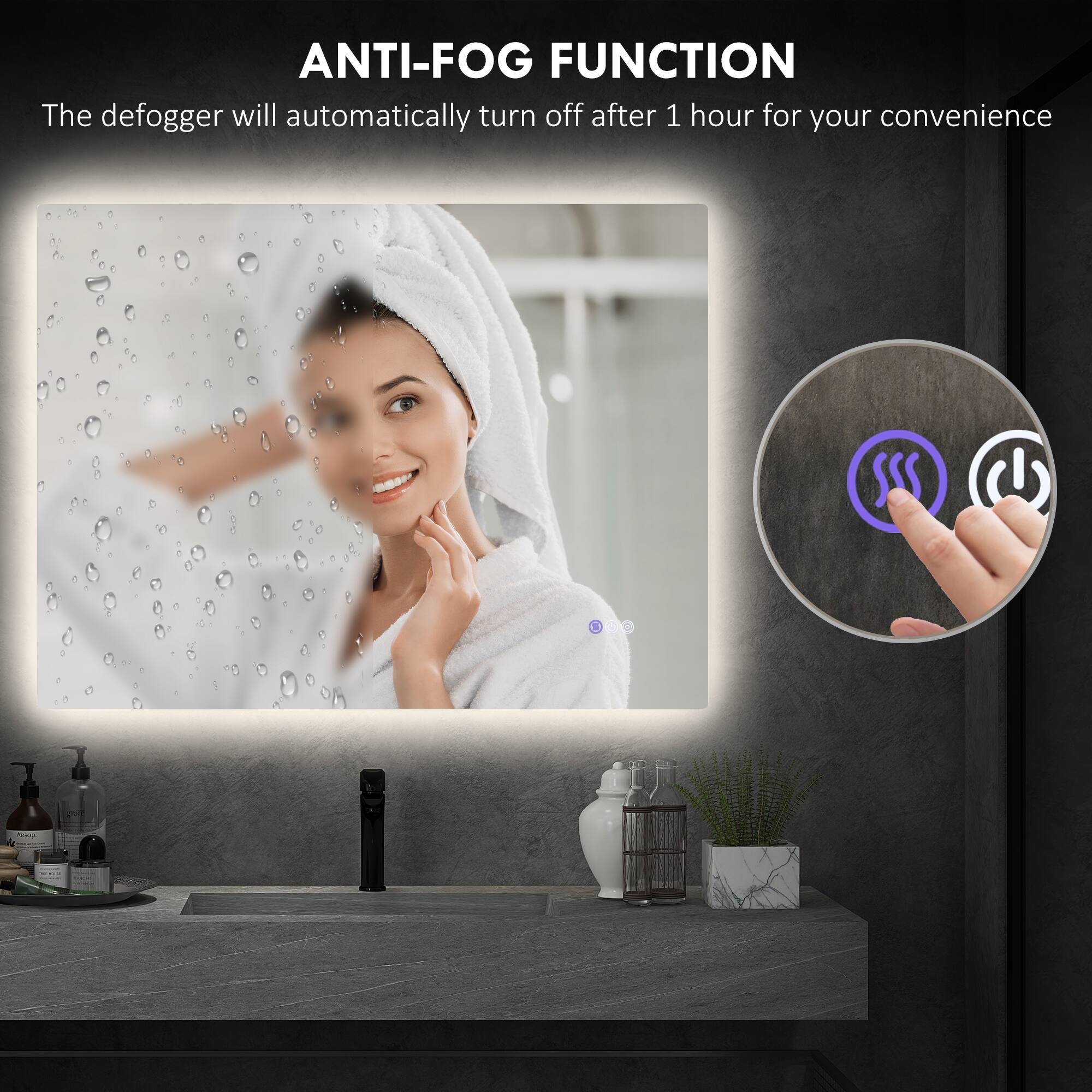 ANTI-FOG FUNCTION
The defogger will automatically turn off after 1 hour for your convenience
