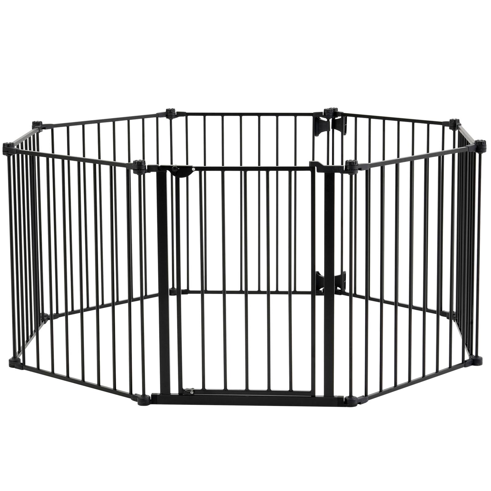 Alt View 5. VEVOR - Pet Gate, 192 Inches Extra Wide, 28 Inches High 8-Panel Foldable Dog Gate, for Child Pet Security, One-Hand Open.