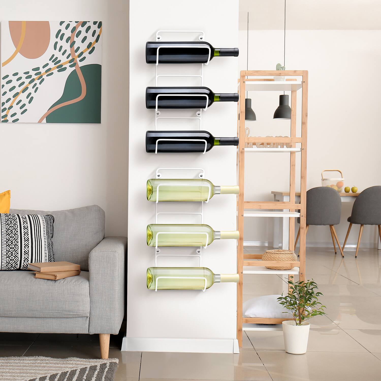 Alt View 4. Sorbus - Sorbus Towel Holder for Bathroom Wall - 12 Level Wall Mounted Towel Rack Shelves for Rolled Bath Towels, Washcloths - White.