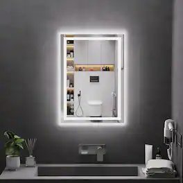 OMOMMD - Led Mirror For Bathroom cri Anti fog Vanity With Front And Backlight Shatter proof Wall Light Easy Install - 3 Light Modes 20"L x 28"W