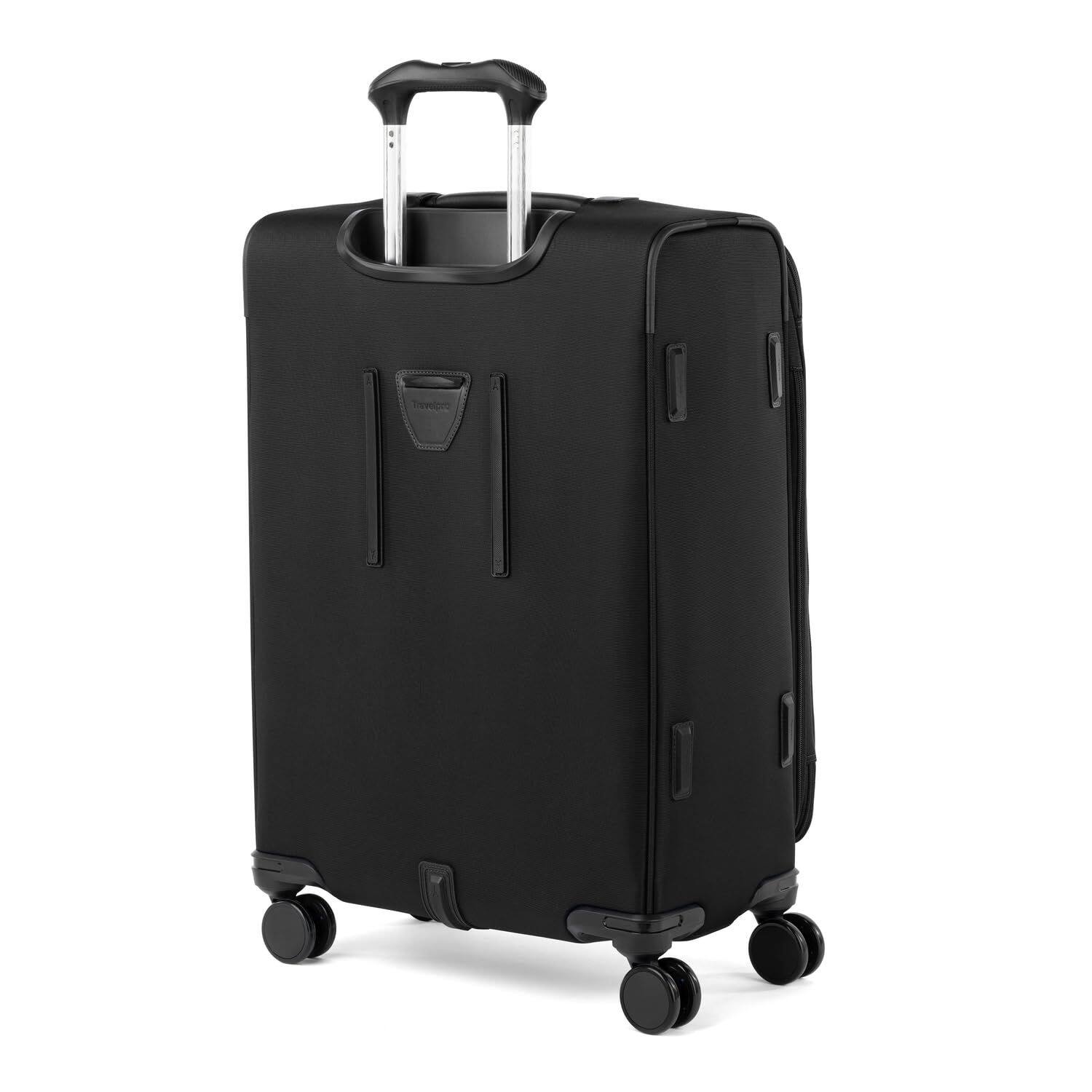 Left. Travelpro - Travelpro Versapack + Lightweight Softside Expandable 25" Checked Spinner - Black.
