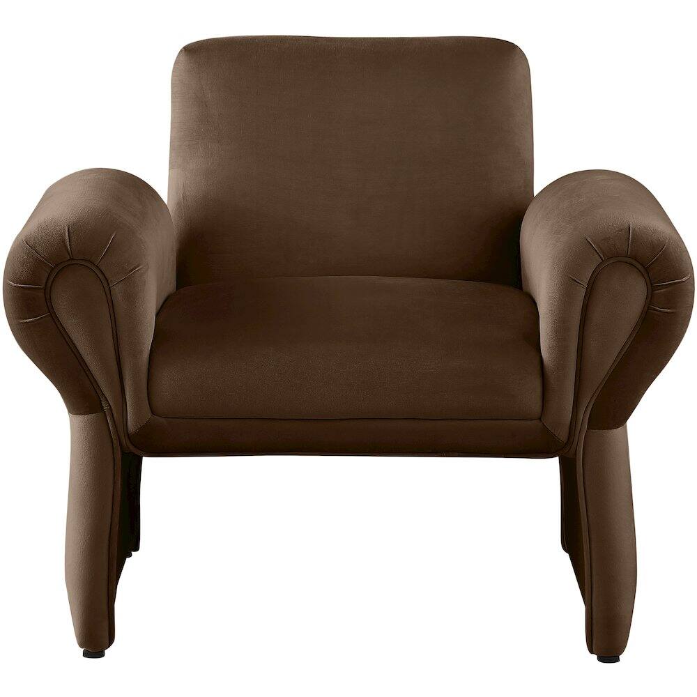 Alt View 2. Meridian Furniture - Fleurette Brown Velvet Accent Chair - Brown.