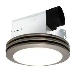 Akicon - Bathroom Exhaust Fan Light, 80 CFM 2 Sones, 15 Watt Dimmable 3000K/4000K/5500K 3CCT LED Light - Brushed Nickel