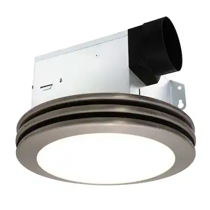 Front. Akicon - Bathroom Exhaust Fan Light, 80 CFM 2 Sones, 15 Watt Dimmable 3000K/4000K/5500K 3CCT LED Light Brushed Nickel - Brushed Nickel.