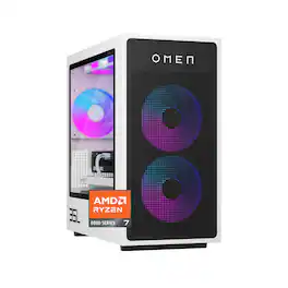 HP OMEN - 35L Gaming Desktop - AMD Ryzen 7 8700F - 32GB DDR5 Memory - NVIDIA GeForce RTX 5070 - 1TB SSD - Panda Metal