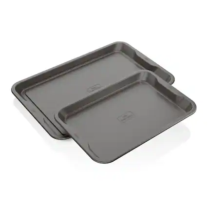 Angle. Ninja - Foodi NeverStick Premium 2-Piece Baking Sheet Set - Gray.