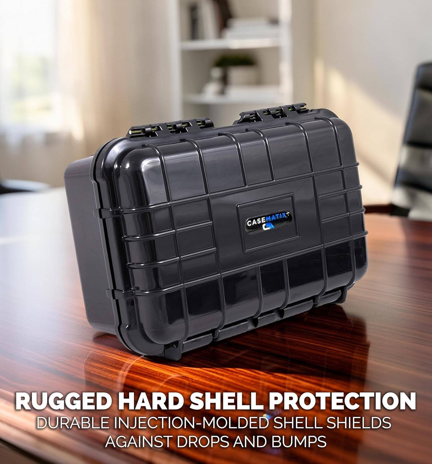 A CASEMATIX CASE RUGGED HARD SHELL PROTECTION DURABLE INJECTION-MOLDED SHELL SHIELDS AGAINST DROPS AND BUMPS