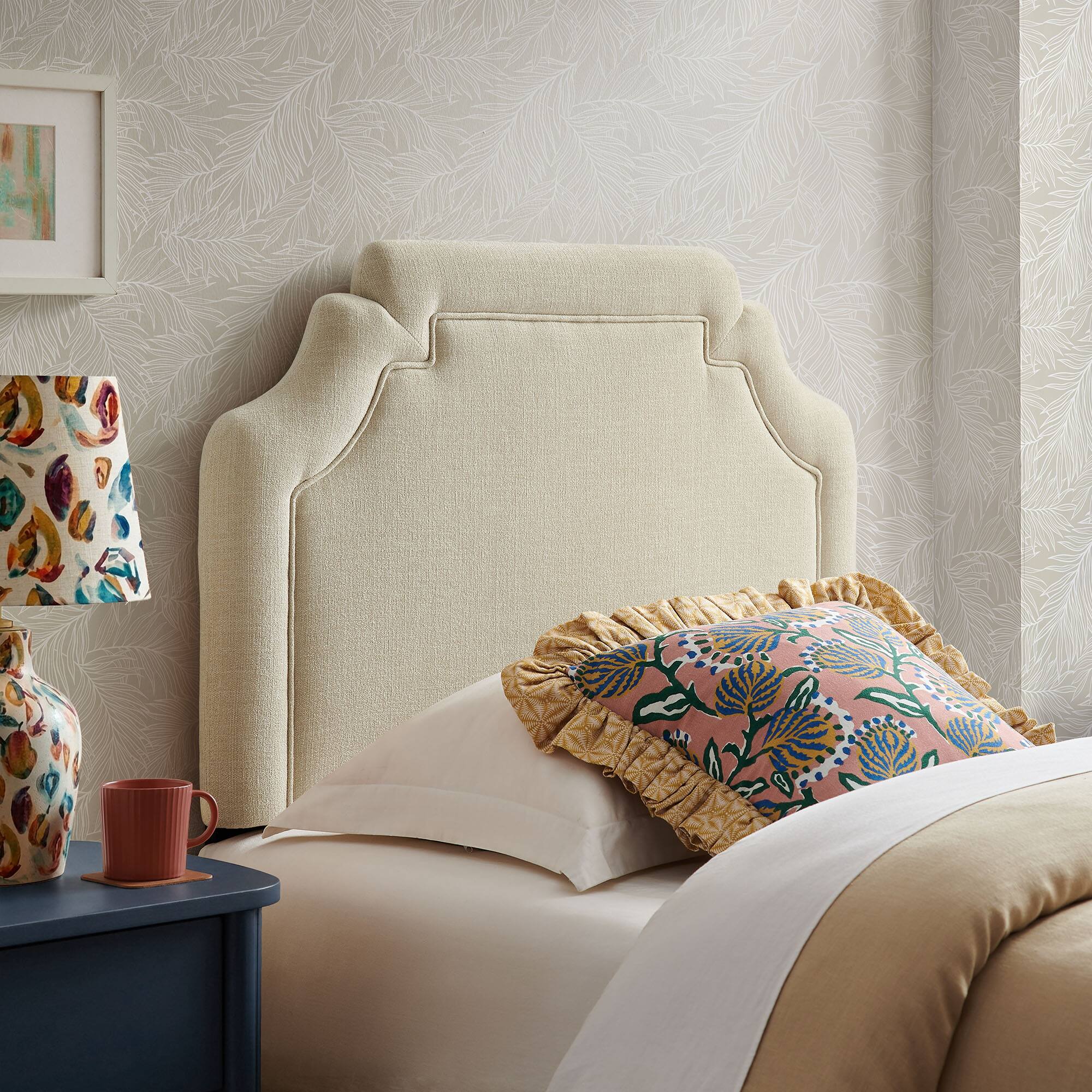 Front. Modway - Magnolia Upholstered Fabric Headboard by Modway - Ecru.