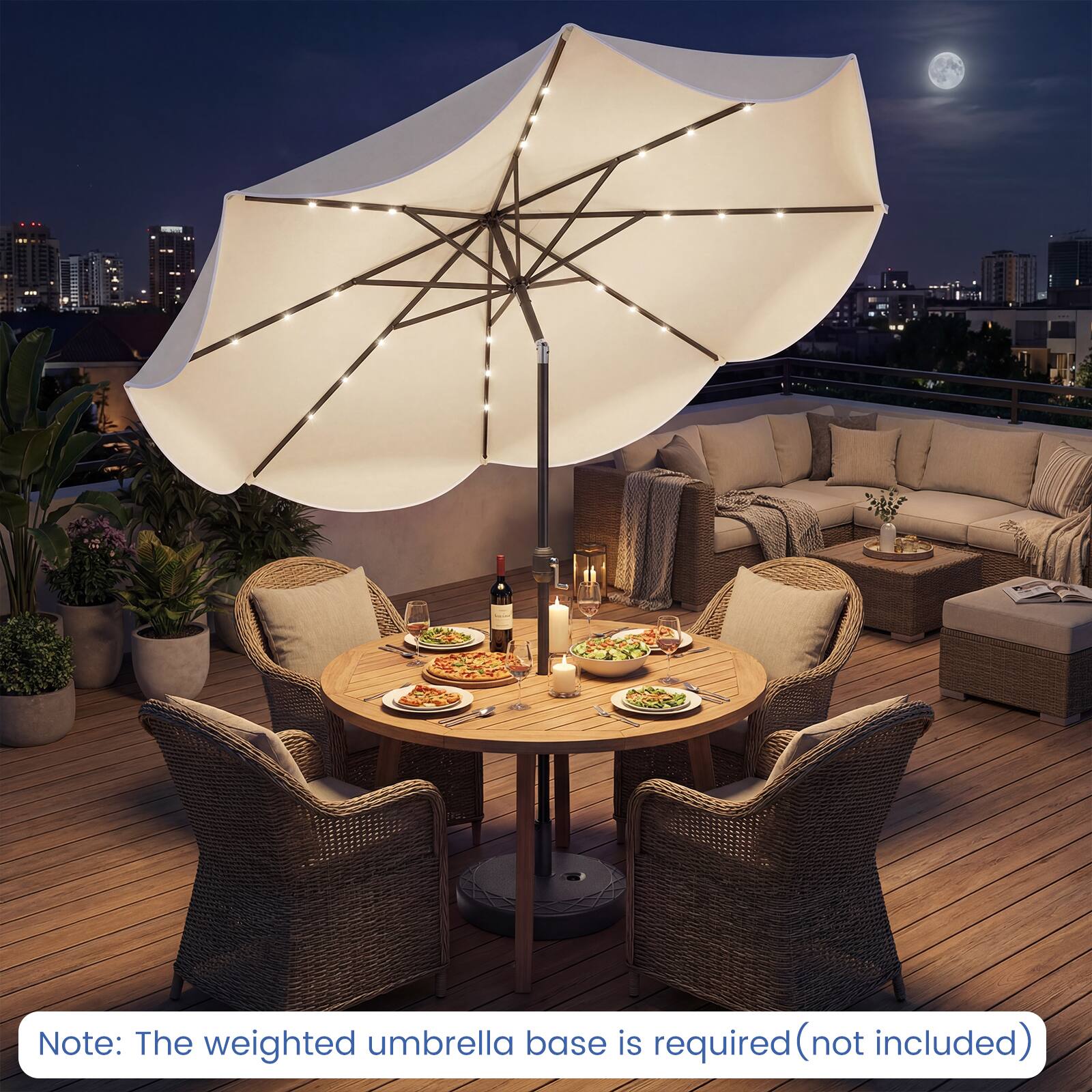 Note: The weighted umbrella base is required (not included)