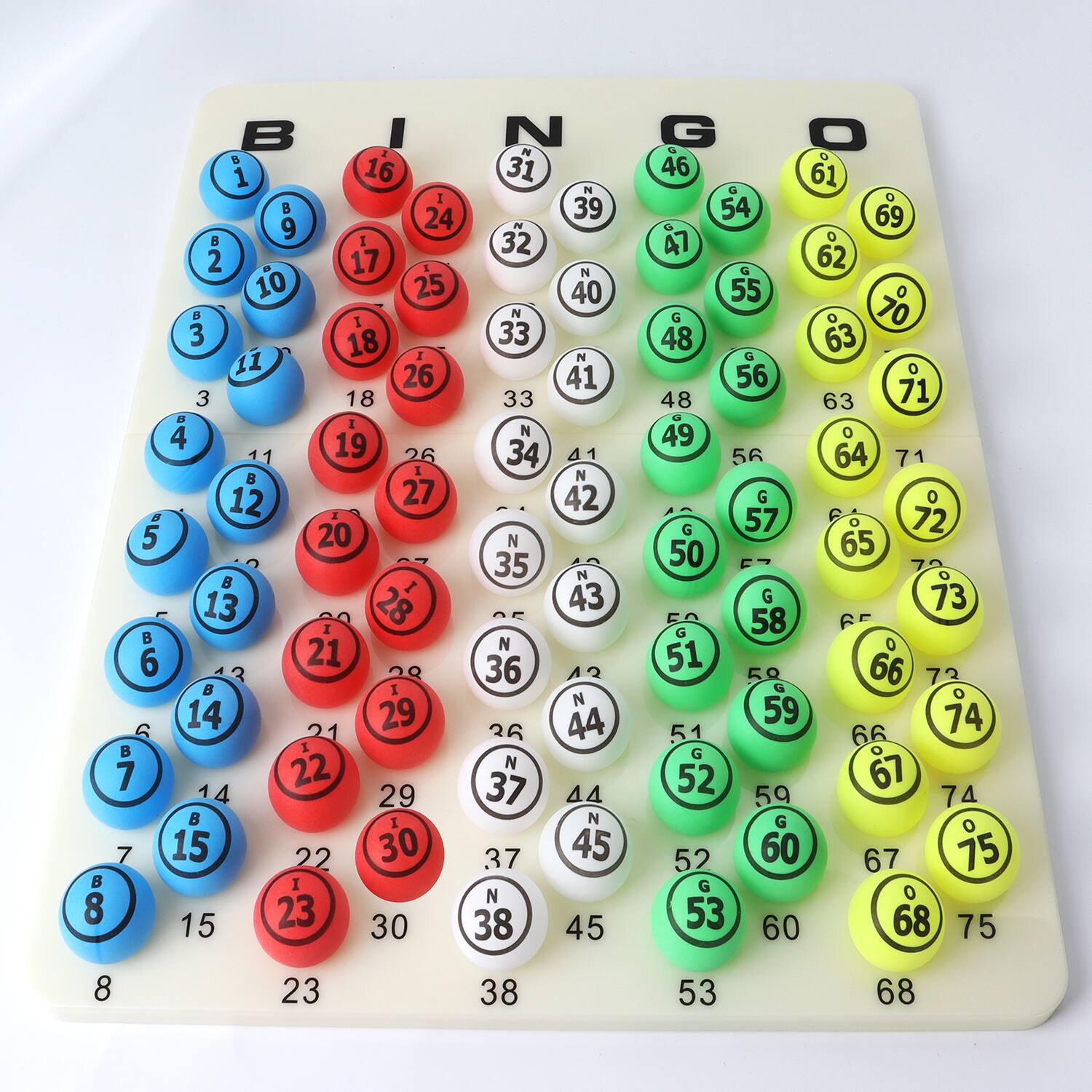 Alt View 1. GSE Games & Sports Expert - 1.5" Replacement Bingo Balls of Ping Pong Size (Multi-Color Balls - Single Side Printed).