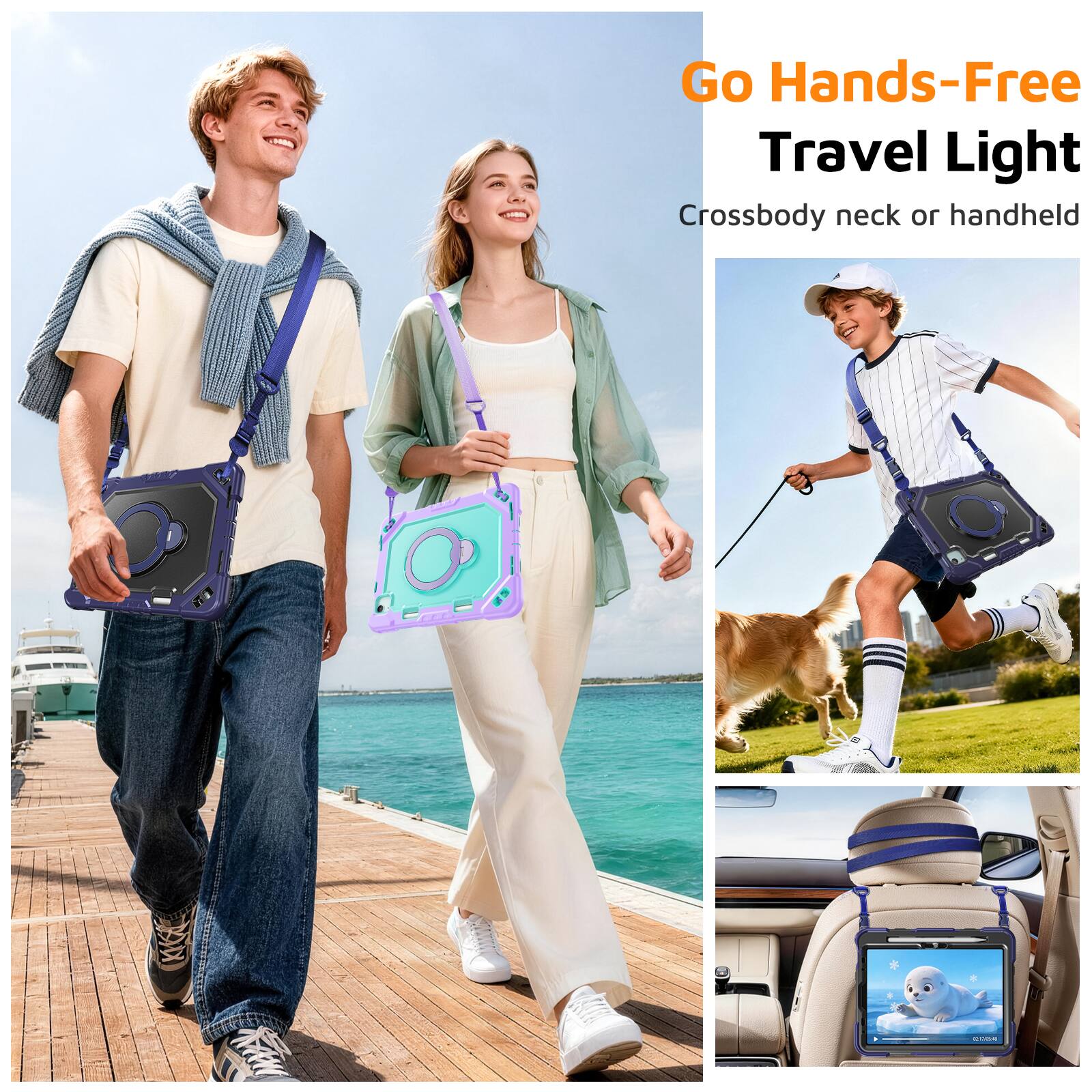 Go Hands-Free  
Travel Light  
Crossbody neck or handheld