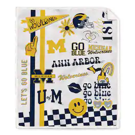 Pegasus - Michigan Wolverines 60" x 70" Loco Fan Ultra Cozy Sherpa Blanket - Multicolor