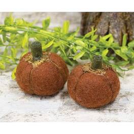 BreeBe - 2/Set Felt Mini Pumpkins - Brown