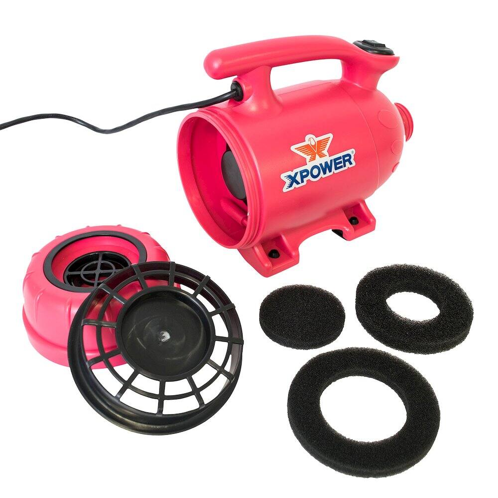 Back. XPOWER - B-2 Pro at Home Pet Grooming Dog Force Hair Dryer and Vacuum - Pink.