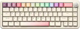 Wikistore - B68 Wireless Mechanical Keyboard,Cute PBT Keycaps,Hot Swappable Creamy Typing Gasket (Cocoa Cream V2 Switch) - Beige/Khaki