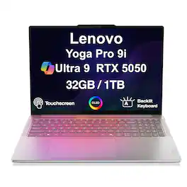 Lenovo - Yoga Pro 9i Laptop 16.0 2.8K Display (Ultra 9-285H, 32GB, 1TB SSD, Win 11 Home) w/Dockztorm Wireless Mouse - Luna Grey