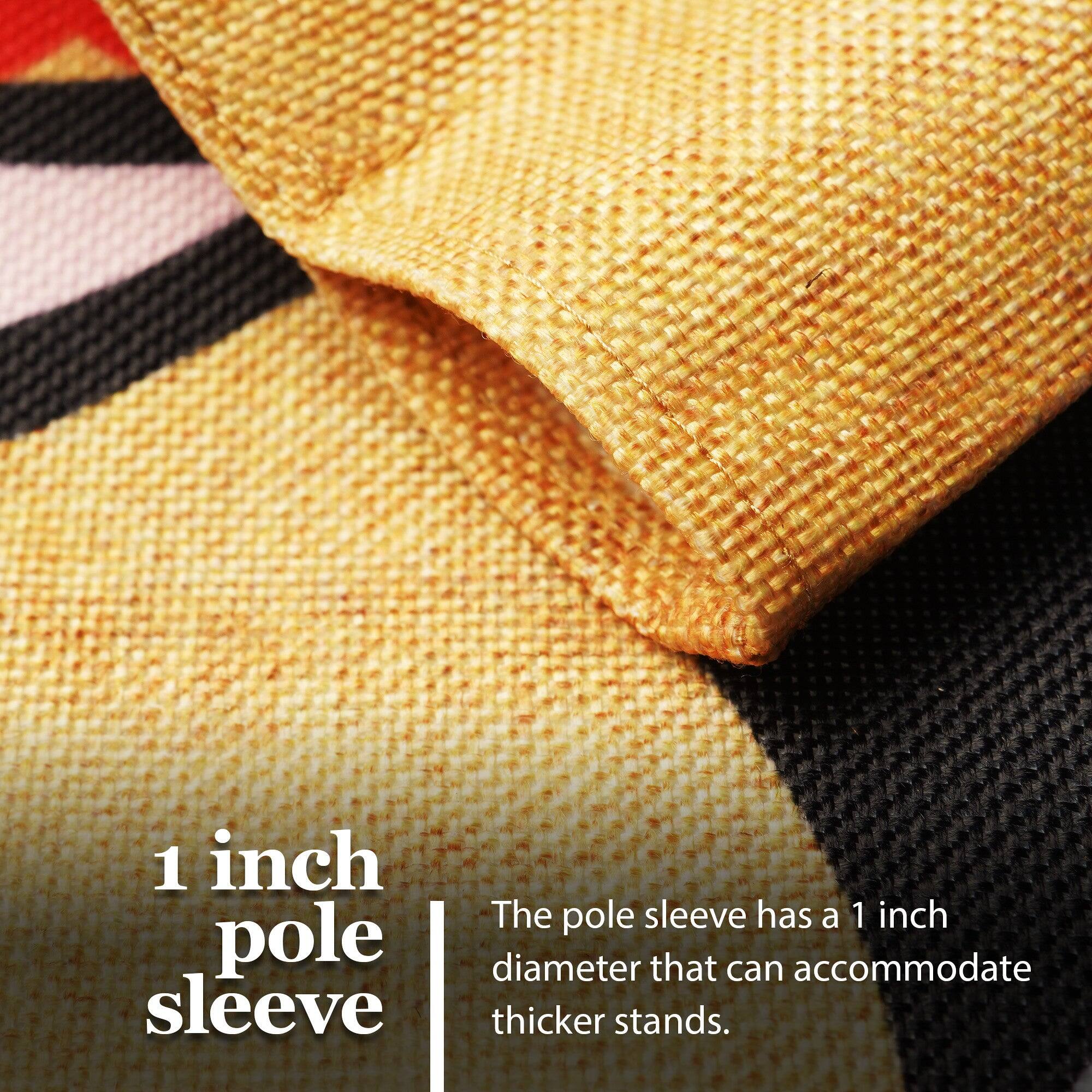 1 inch pole sleeve

The pole sleeve has a 1 inch diameter that can accommodate thicker stands.