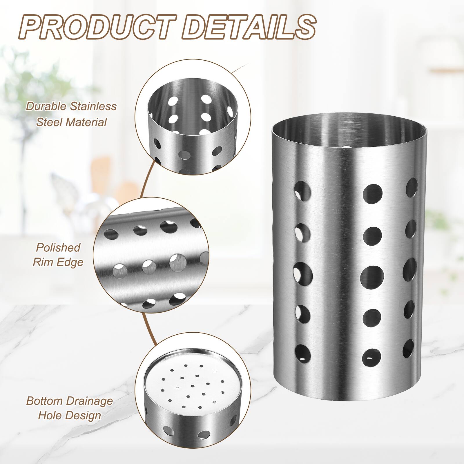 PRODUCT DETAILS
- Durable Stainless Steel Material
- Polished Rim Edge
- Bottom Drainage Hole Design