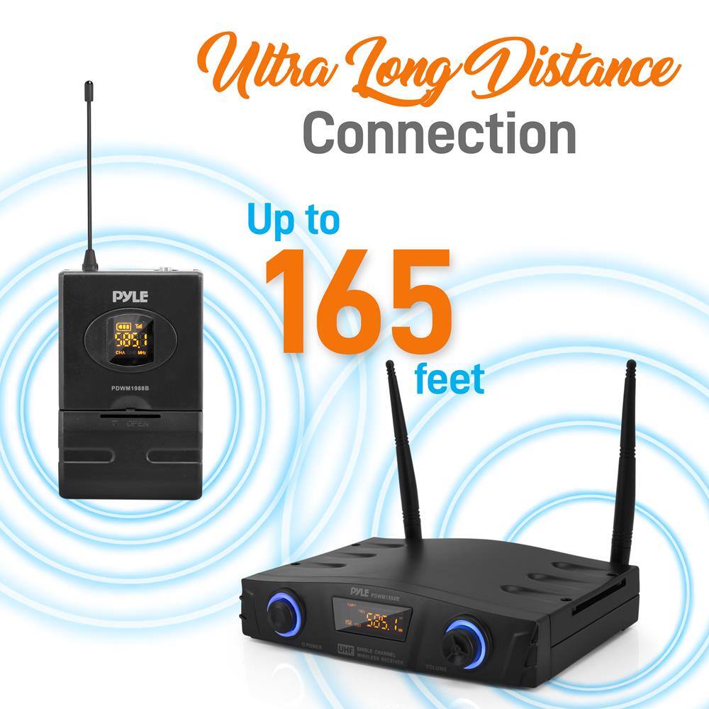 Ultra Long Distance Connection  
Up to 165 feet  
PYLE  
PYLE PDM1988B  
UHF  
SINGLE CHANNEL RECEIVER  
VOLUME
