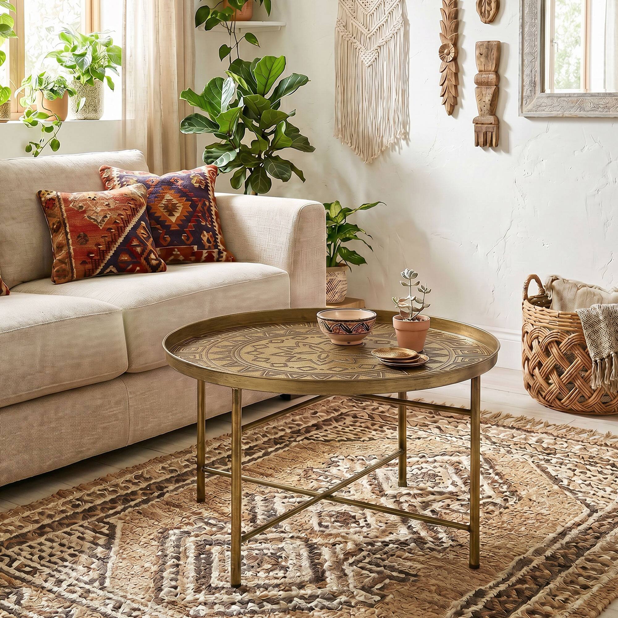 Alt View 1. Homcom - Table for Living Room - Gold.